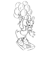 A coloring page of donald duck